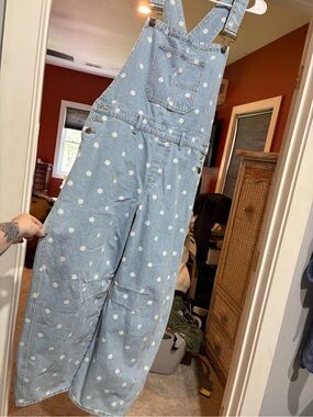 Polka dot overalls